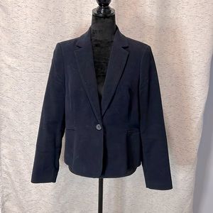 Mango Navy Suede Lined Blazer